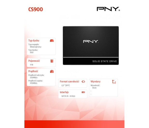 PNY 1TB 2,5" SATA SSD CS900 - 1051696 - zdjęcie 2